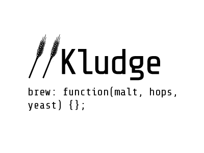 Kludge Brewing Logo beer branding brew brewing code comment font function grain homebrew hops identity logo logotype malt programmer programming type typography wheat