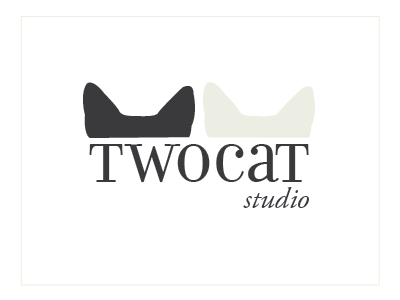 TwoCat Studio branding cat cats ears identity italic kitteh kitties logo logotype serif studio type typography unicase vector