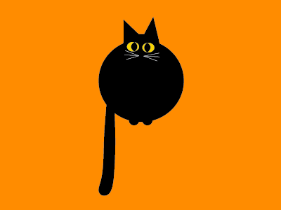 Halloween Card Sneek Peek black card cat cat eyes halloween illustration kitteh kitty mrow orange vector