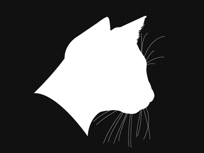 Bumbi's Silhouette black cat kitty line silhouette vector whiskers white