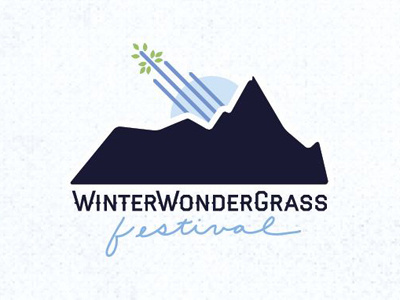 WinterWonderGrass Festival banjo bluegrass colorado event festival gore grass hand drawn type identity logo mountain range mountains music snow vail valley vector winter