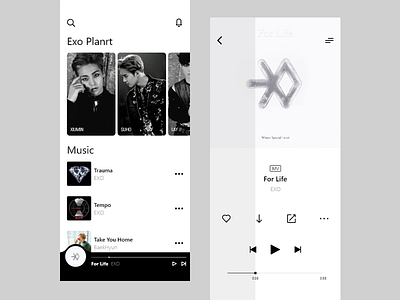 EXO Exclusive Music App Page