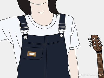 overalls and guitar brand cool design drawing guitar icon illustrations overalls people ui wear