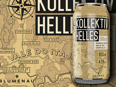Kollektiv Helles Beer Label beer label map packaging