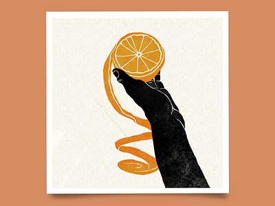 Orange Peel Block Print art artwork artworks black blockprint design drawing hand kitchen orange printing procreate