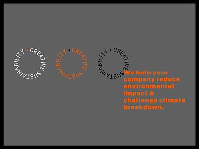 Type & Color for Creative Sustainability black brand branding circle color concept creative design identity logo orange round sustainability typography