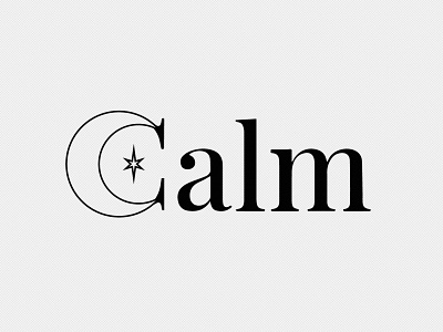 Calm is the name of my night tea black black and white branding design identity logo moon type typography