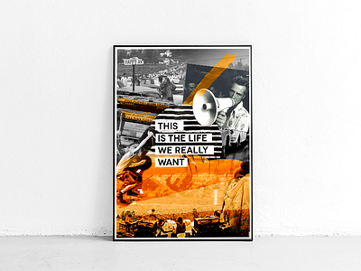 Rock Collage Poster collage concept digital collage intention life on demand orange rock values