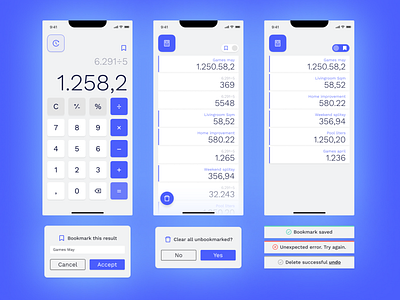 Unusual Responsive Calculator Feature: Bookmark 📑