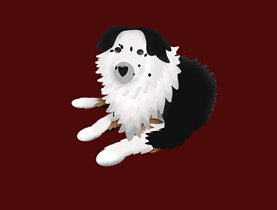 Aussie Pup design editorial flatart illustration logo petportrait