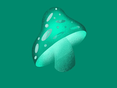 Green Mushroom editorial art flat art flat design icon illustration logo procreate