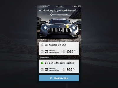 Rent a Car Service App car drive eco fast iphone rent schedule sunday ui user