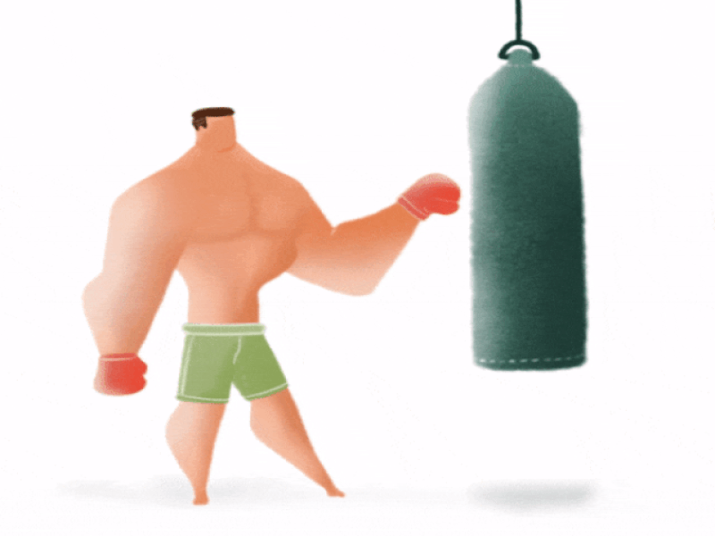 Lazy_boxer illustration motiondesign