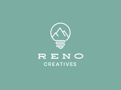 Reno Creatives illustrator lightbulb logo mountain nevada reno