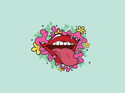 Groovy Taste adobesketch design doodle draw flower illustration illustrator ipad tongue