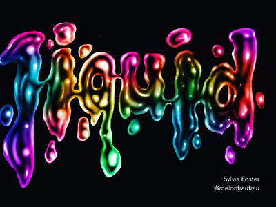 Lettering with liquid effect