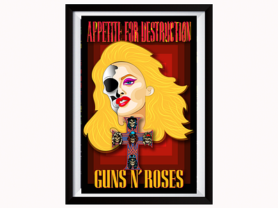 Guns N Roses poster design adobe illustrator fan art graphic design graphic designer guns n roses illustration music art poster poster art poster design rock band vector art vector illustration