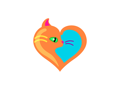 Gatos De Mi Corazon adobe illustrator cat catlogo corazon gato graphic design graphic designer heart heart logo vector vector logo
