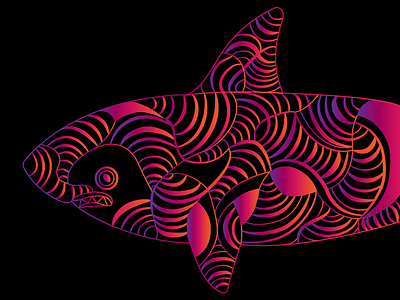 Shark Line Art adobe ilustrator gradient graphic design graphic designer illustration art line art shark shark week vector vector art