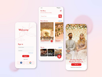 Wedeezy Wedding planner and booking app | UX/UI app design graphic design ui ux web design