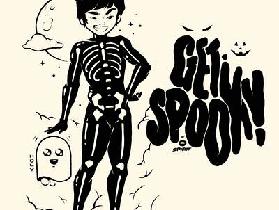 Get Spooky applepencil blackandwhite characterdesign customtype design digitalart drawing halloween hand lettered illustration ipadproart lettering procreate spooky typography