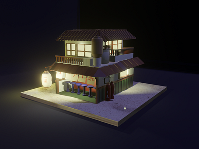 Ramen shop 3d art 3dart blender isometric