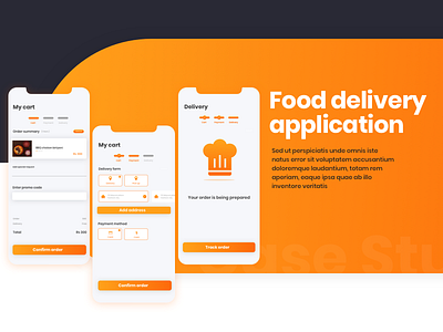 Food Delivery Application Case Study branding design designing illustration sketch ui vector