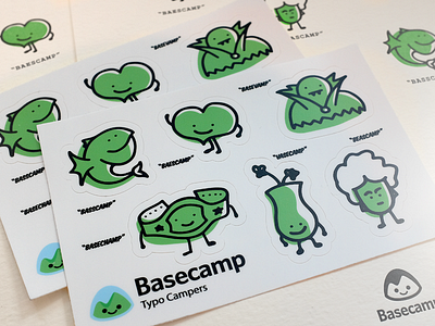 Typo Campers illustration letterpress stickers