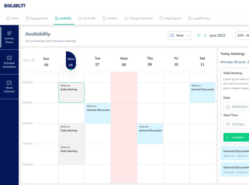 Schedule Availability by theDspace - UI/UX design agency on Dribbble