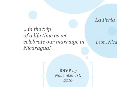 Nicaragua Wed blue invite nicaragua wedding