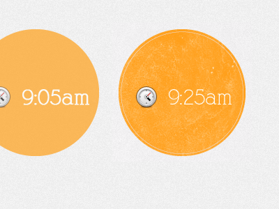 Session Times button circle orange