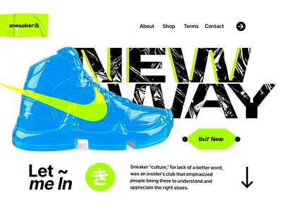 New Way Sneakers Promo Page 3d render sneakers