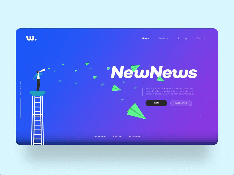 NewNews 3d animation animation branding design flat illustration ios minimal type ui ux web website