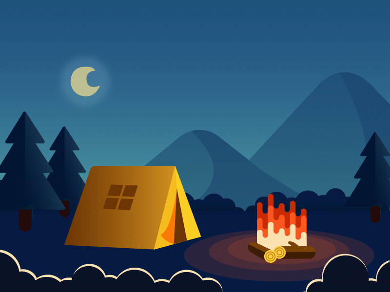 Camping after effects animation design flat illustration illustrator motion art motion graphics vector vector animation