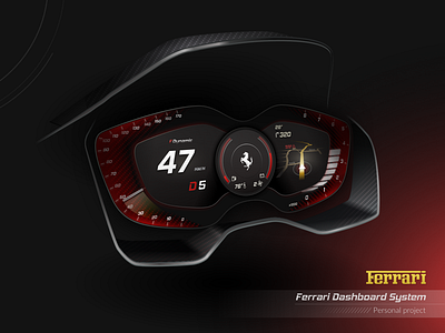 Ferrari dashboard - concept car cockpit concept dashboard ferrari sketch ui visual