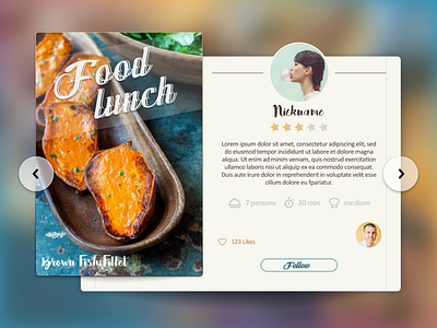 Food card - tablet app