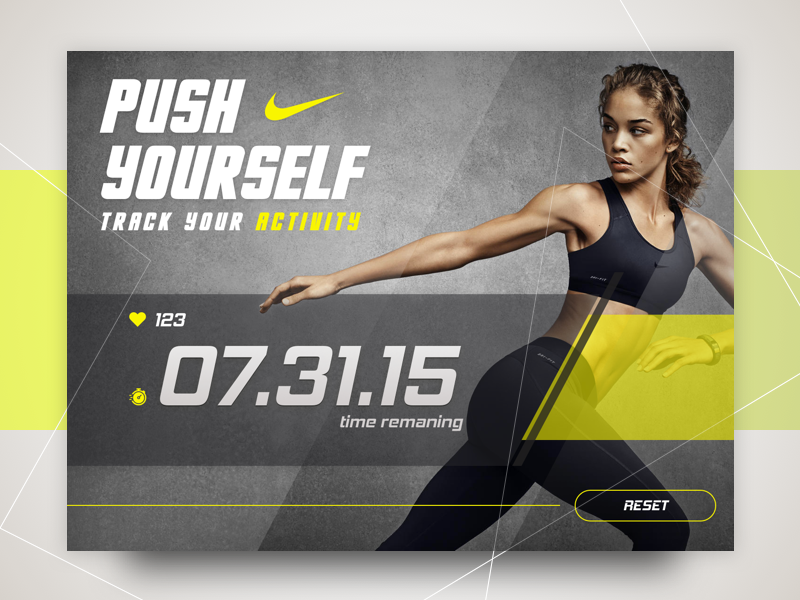 Daily UI challenge #014 --> Countdown Timer dribbble challenge concept nike fitness timer countdown design uidesign ux ui dilyui