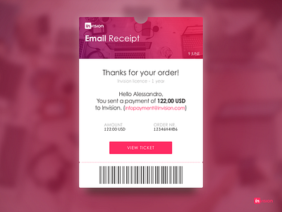 Daily UI challenge #017 -->   Email Receipt