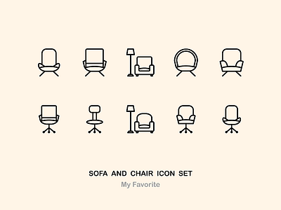 Sofa and Chair Icon Set