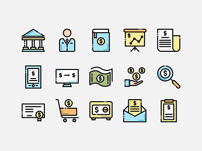 Bank and Finance Icon bank business filled outline finance icon iconography illustration