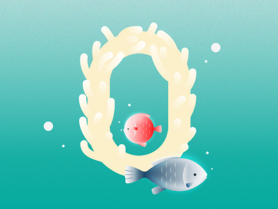 36daysoftype_0 0 36 36daysoftype design fish illustration sea sea plant