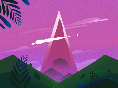 36daysoftype_a 36daysoftype 36daysoftype08 36daysoftype2021 @36daysoftype colors design illustration lanscape mountain rocket