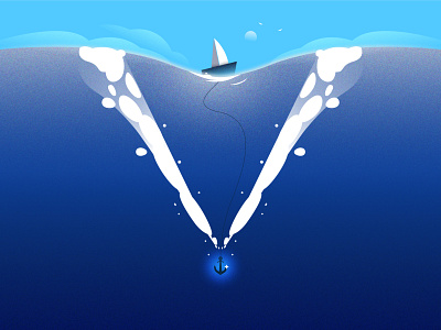 V 36 36 v 36daysoftype anchor blue branding design illustration ocean sea typography vector