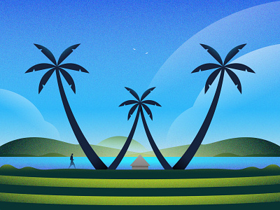 W 36 36daysoftype @36daysoftype character coconut tree design godsowncountry illustration kerala landscape mountain paddy river