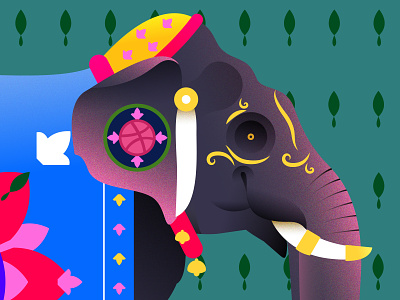 FESTIVE ELEPHANT branding desi design elephant floral freelance illustration indian indian elephant kerala pattern ui ui illustration vector