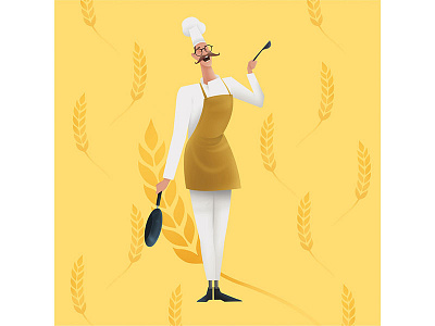 Chef advertising chef colors design digital painting illustration wheat