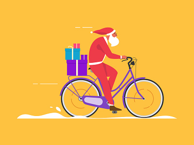 Santa christmas cycle design gift illustration love santa winter