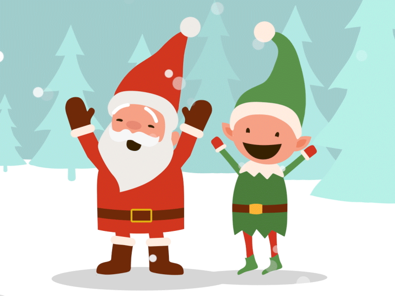 Merry Christmas :) 2021 2022 2d animation animation character christmas duik elf holidays illustration joy kaledos lithuania merrychristmas santa season snow white winter xmas