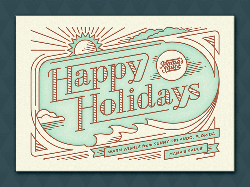 Mama's Sauce Holiday Card 2012 holiday card holidays letterpress mamas sauce