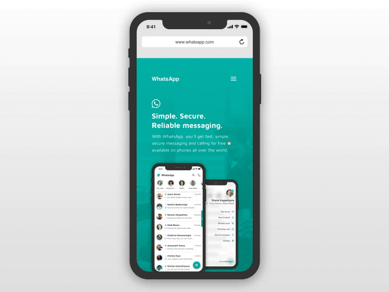 WhatsApp.com Redesign - Mobile View